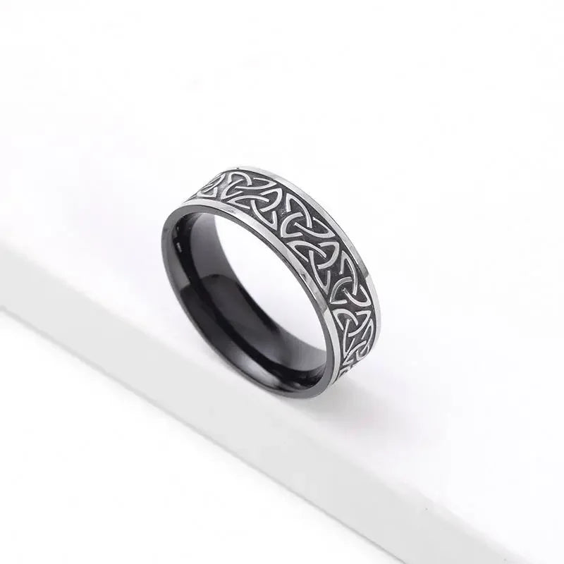 Viking Words Ring Western Band for Men and Women