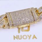 Cuban Bracelet Iced Out Gold 18K 20MM 3 Row