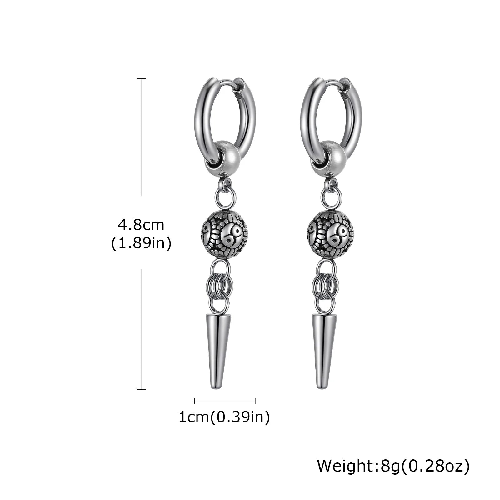 Cross Hoop Earrings — Stainless Steel