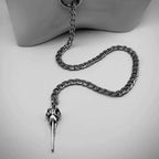 Crow skull necklace,Gothic jewelry,punk accessory,O-Ring,Cuban chain,rock,Vintage,mystery,witch,alternative,Choker for