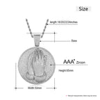 Trendy Round Zircon Copper Pendant Necklace for Men Fine Hip Hop Jewelry Pendant with Rope Chains