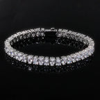 Tennis Bracelet Stainless Steel 6MM Teardrop CZ