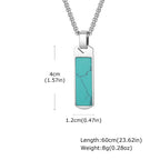 Natural Stone Healing Pendant — Stainless