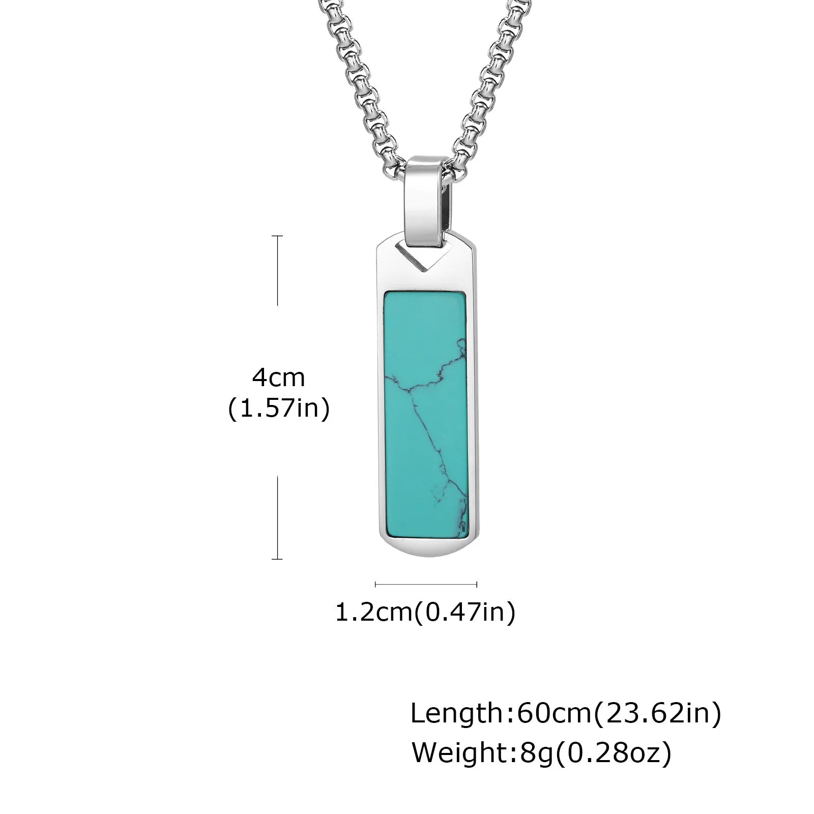 Natural Stone Healing Pendant — Stainless