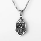 Cross Shield Pendant — Stainless Steel