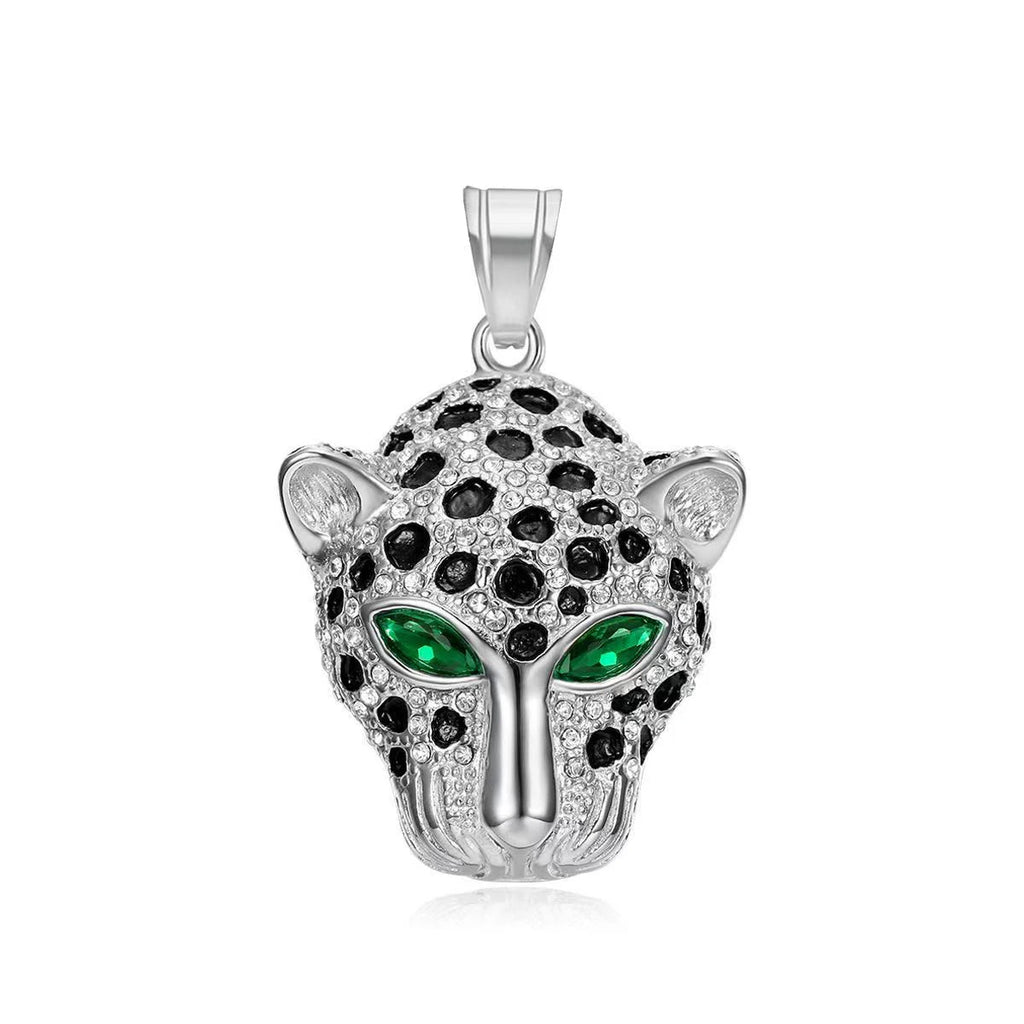 Vintage Stainless Steel Leopard Head Pendant Necklace Gothic Hip Hop Classic Animal Necklaces For Men Fashion Party Jewelry Gift