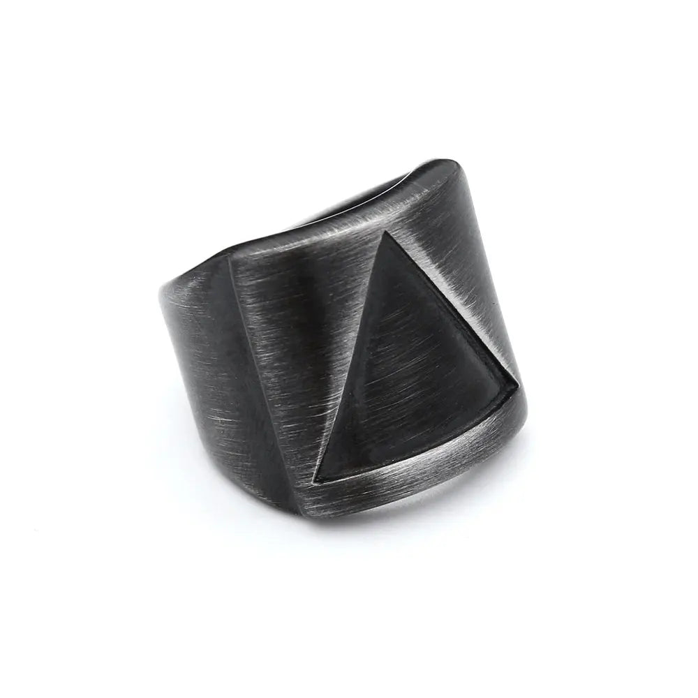 Valknut Steel Ring Vintage Triangle Punk Party
