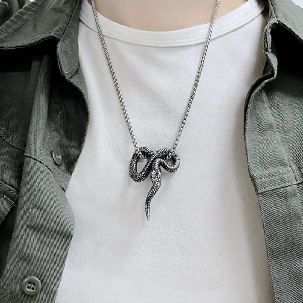 Snake Stainless Steel Pendant Necklace