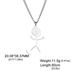 Middle Finger Pendant Necklace — Stainless Steel