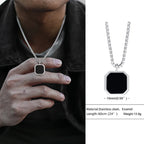 Tiger Eye Lapis Stone Pendant — Stainless