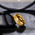 Brushed Matte Wedding Band Ring — Engravable, Stainless Steel