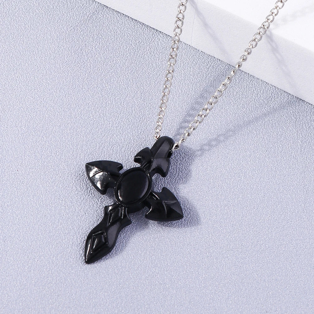 Retro Cross Pendant Necklaces for Women Men Gothic Steampunk Skull Necklace Chain Hip Hop Jewelry Gifts