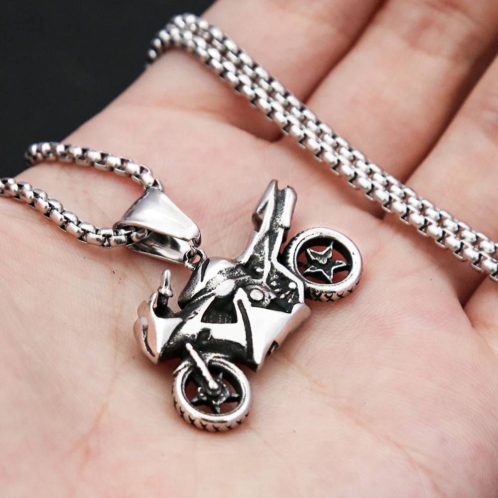 Motorcycle Steel Pendant Vintage Punk Knight Unique
