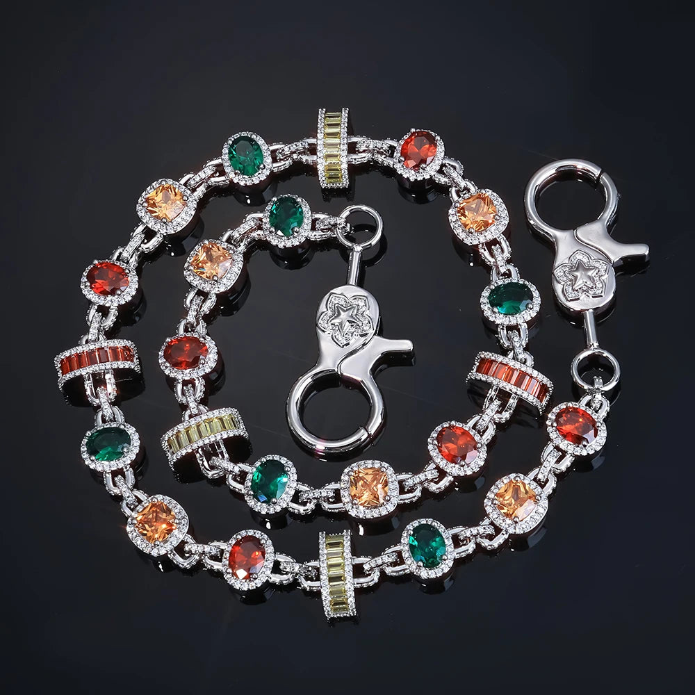 Iced Out Waist Chain Colored Zircon Geometric