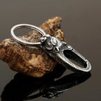 Sabertooth Tiger Carabiner Keychain Belt Clip — Stainless Steel