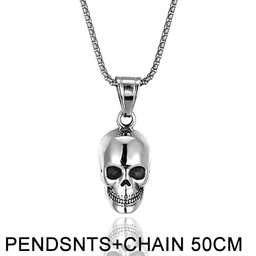 Gothic Skull Stainless Steel Pendant Necklace