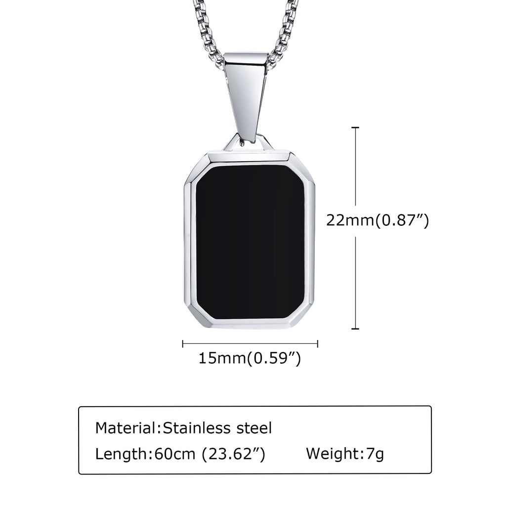 Men's Silver Color Geometric Pendant Necklace, Non Fading Stainless Steel Compass Necklace with Chain, Stylish Jewelry