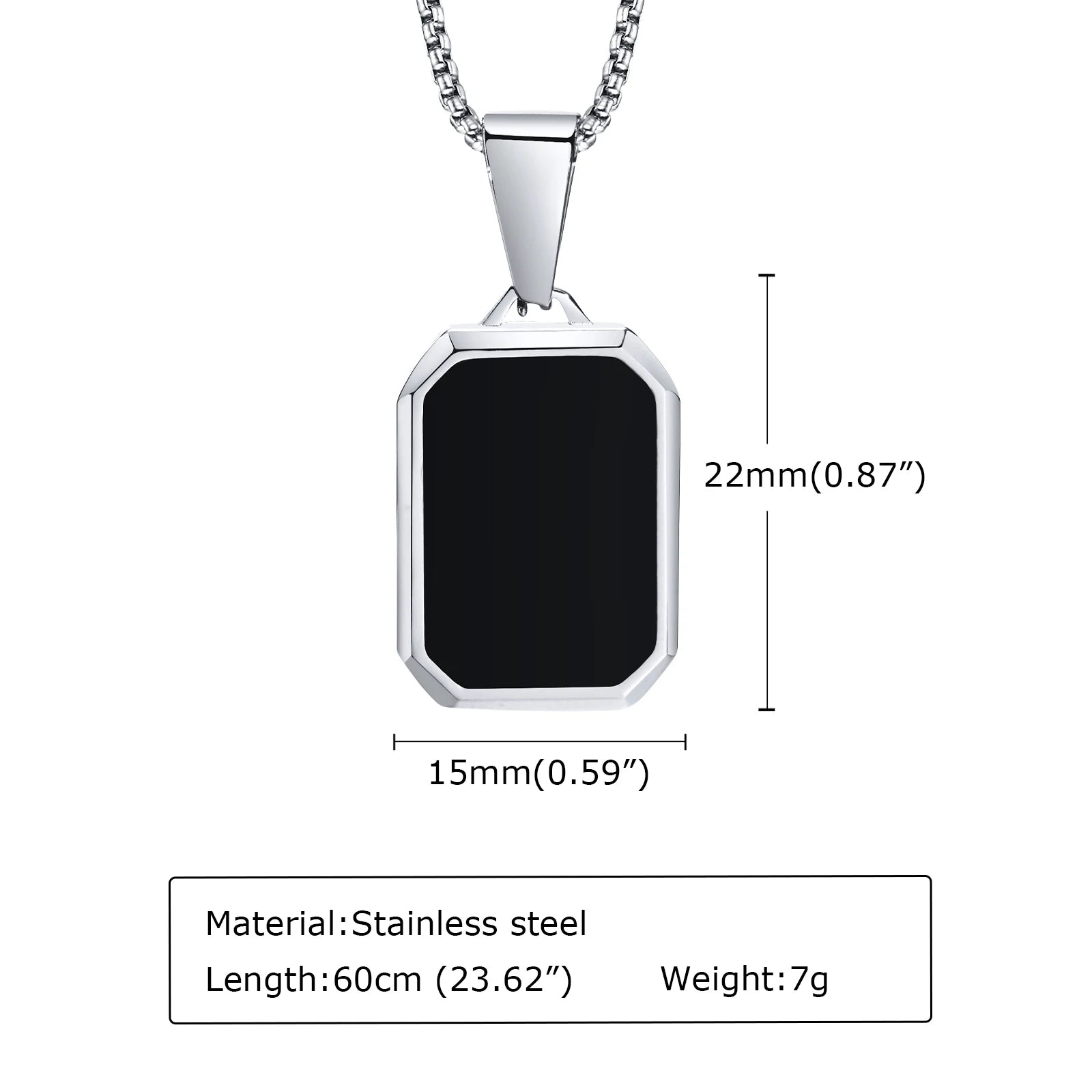 Men's Silver Color Geometric Pendant Necklace, Non Fading Stainless Steel Compass Necklace with Chain, Stylish Jewelry