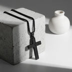 Gold Cross Jesus Pendant Necklace Titanium Steel