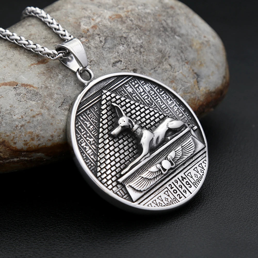Anubis Steel Pendant Vintage Ancient Egyptian