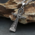 New Fashion Ancient Egyptian Ankh Cross Pendant With Eye of Horus Necklaces For Men Women Stainless Steel Amulet