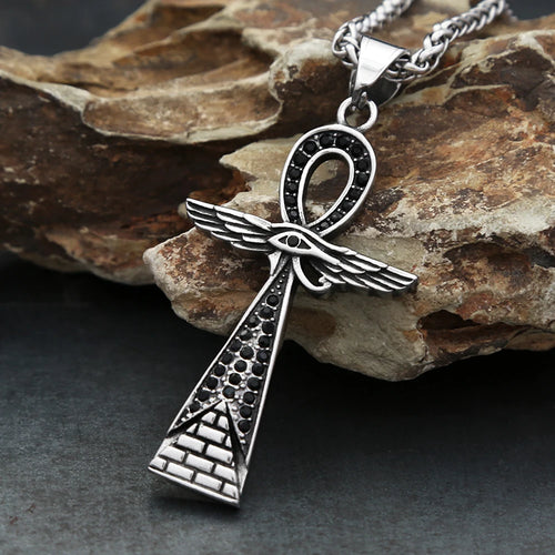 Cross Eye Of Horus Stainless Steel Pendant Amulet