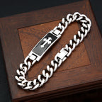 Cross Cuban Chain Bracelet — Stainless Steel