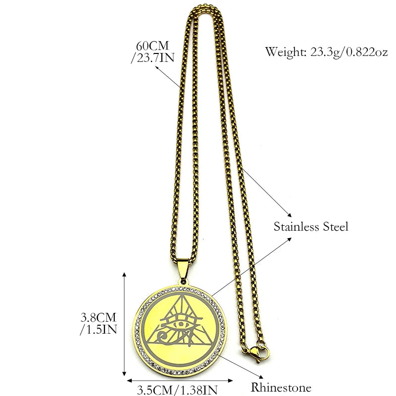 Horus Eye Gold Pendant Ancient Egyptian Symbol