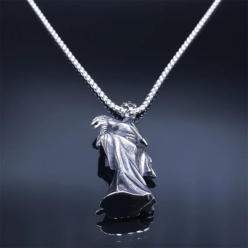 Antique Skull Pendant Necklace — Stainless Steel