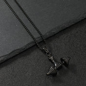 Fitness Dumbbell Pendant Necklace — Stainless Steel
