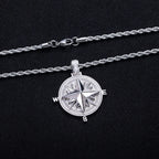 Iced Out Compass Pendant — 14K Gold