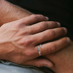 Iced Out Zircon Lightning Open Ring — Stainless Steel