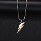 Stainless Steel Lightning Box Chain Pendant Necklace