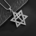 Exquisite and Creative Hip Hop Pentagram Pendant Necklace for Men Simple Punk Texture Necklace Jewelry Sweater Chain