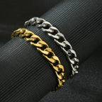Stainless Steel Punk Cuban Chain Bracelet for Men Minimalist Silver Color Hip Hop Bracelet Party Fashion Jewelry Gifts
