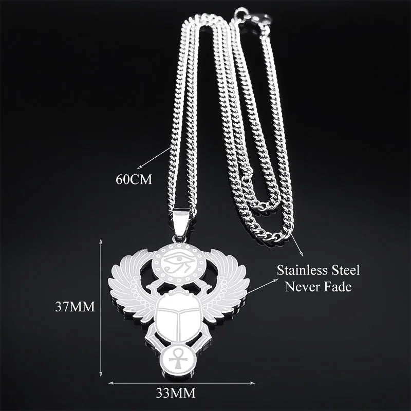 Eye of Horus Ankh Pendant — Stainless