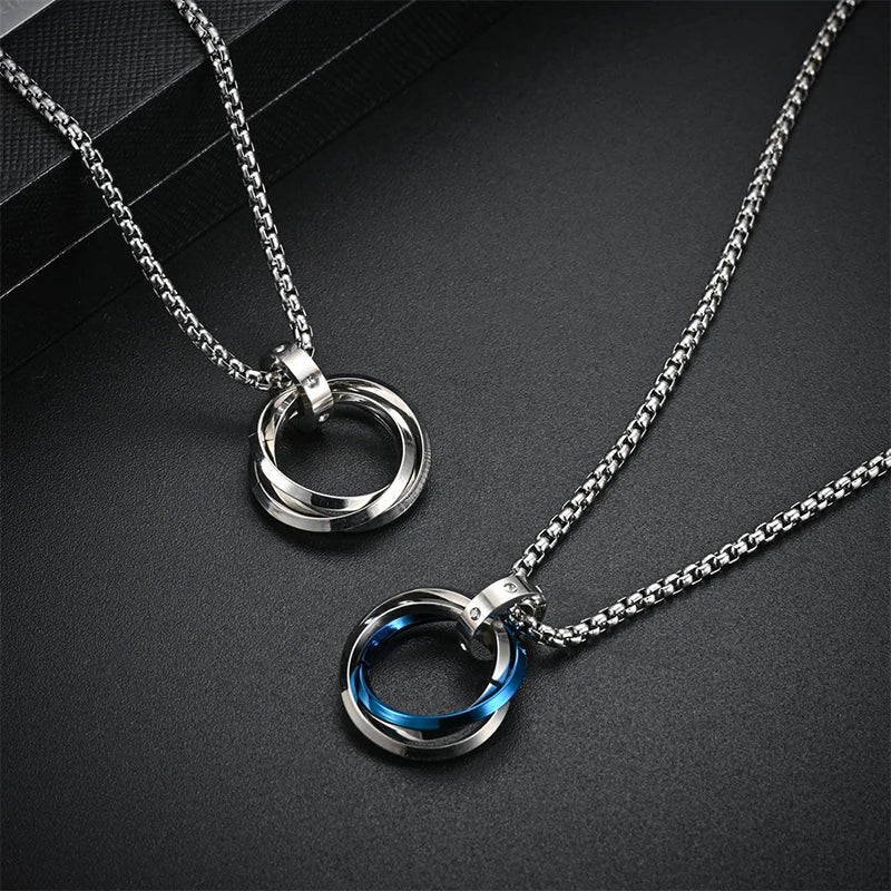 Round Ring Pendant Necklace — Stainless Steel