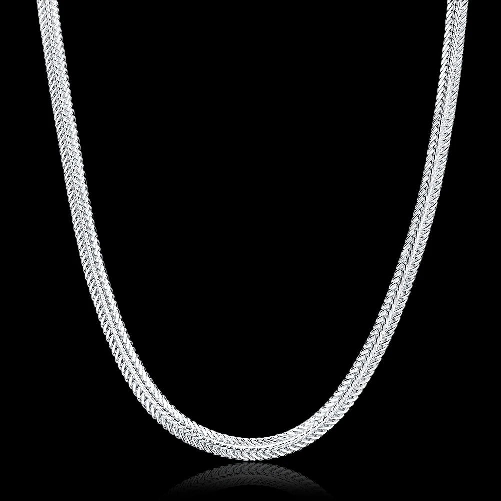 925 Sterling Silver Trendy Chain Necklace for Women Men Lady Jewelry Designer Wedding Engagement Gifts 50-60cm