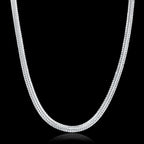 925 Sterling Silver Trendy Chain Necklace for Women Men Lady Jewelry Designer Wedding Engagement Gifts 50-60cm