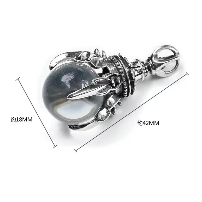 Iced Out Dragon Claw 925 Silver Pendant Necklace