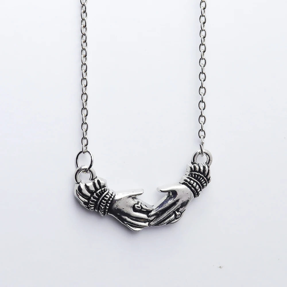 Victorian Mourning Hands Pendant Necklace, Gothic Mourning Jewelry, Y2k Women Fashion Charm Statement Women Gift