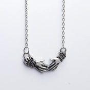 Victorian Mourning Hands Pendant Necklace, Gothic Mourning Jewelry, Y2k Women Fashion Charm Statement Women Gift