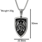 316L Steel Archangel Pendant - St Michael Necklace for Men, Catholic Amulet Jewelry, Vintage Baptism Gift Religious Accessories