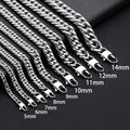 HNSP 316L Stainless Steel Cuban Link Chain Necklace For Men Locomotives Style Jewelry Accessories 8MM -14MM Thick Heavy Chain