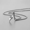 3D Thunder Lighting Pendant Necklace for Men Women Stainless Steel Neck Chains Geometric Rhombic Charm Hip Hop Sweater Necklace