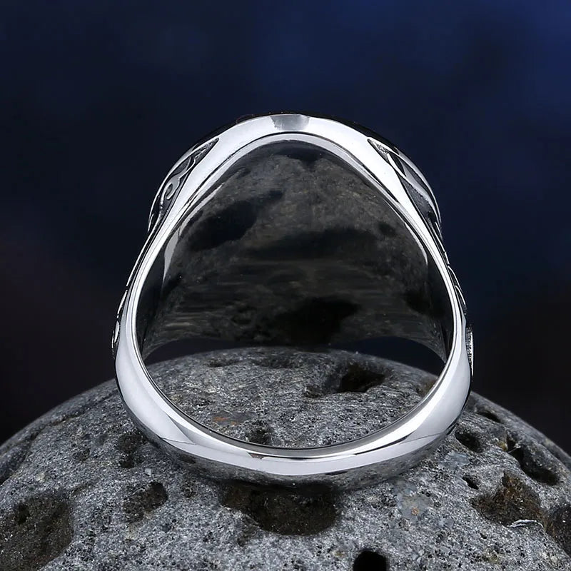 Viking Tree of Life Ring, Yellow Zircon — Stainless Steel