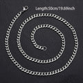Hip-hop Trendy Sliver Color Stainless Steel Long Cuban Chain Necklace for Women Men Couple Does Not Fade Collar Chain Jewelry