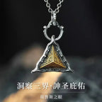 Copper Electroplated Gold Personality《Eye of Horus》925Sterling Silver Necklace All-Seeing Eye God Amulet Vintage Men's
