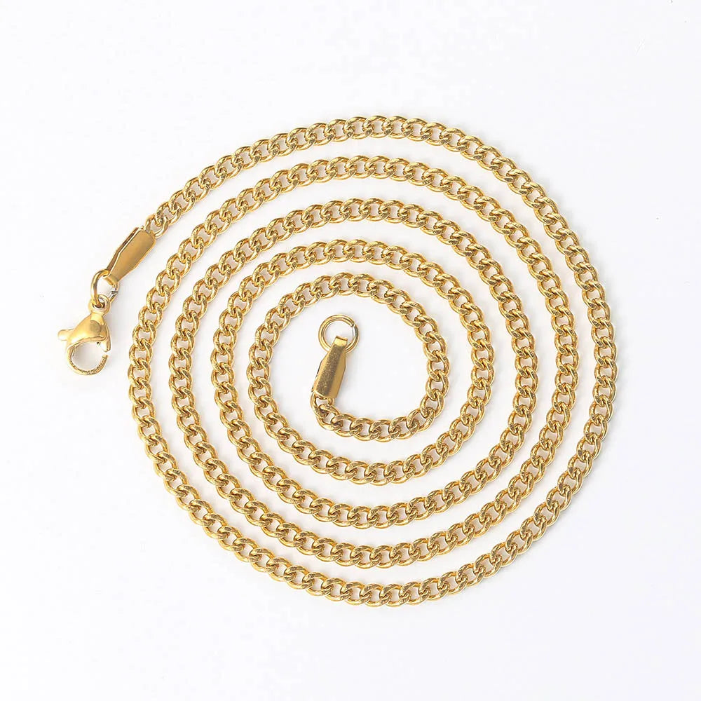 Stainless Steel Cuban Chain Necklace 3MM