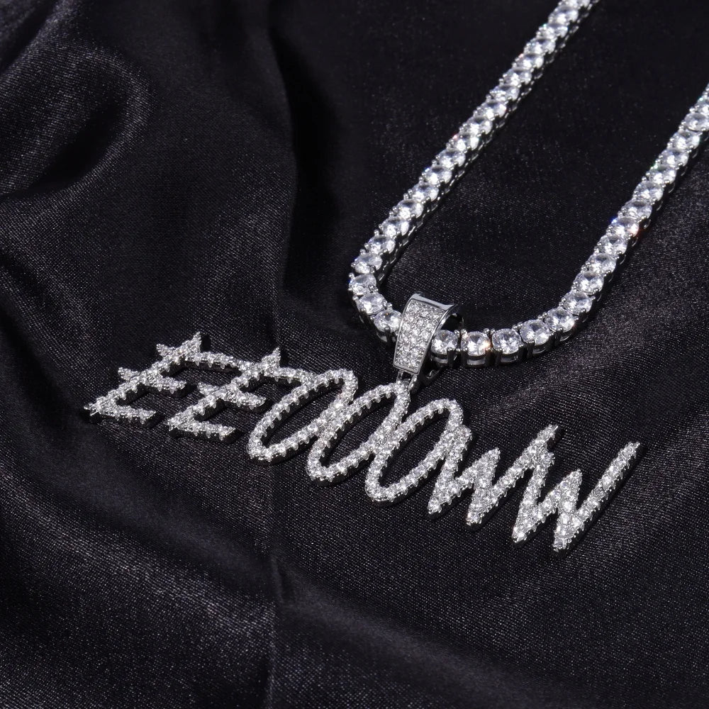 Custom Small Brush Font Letter Pendant Personalized Initial Necklace Chain For Women Silver Or Gold Color Hip Hop Jewelry Gifts